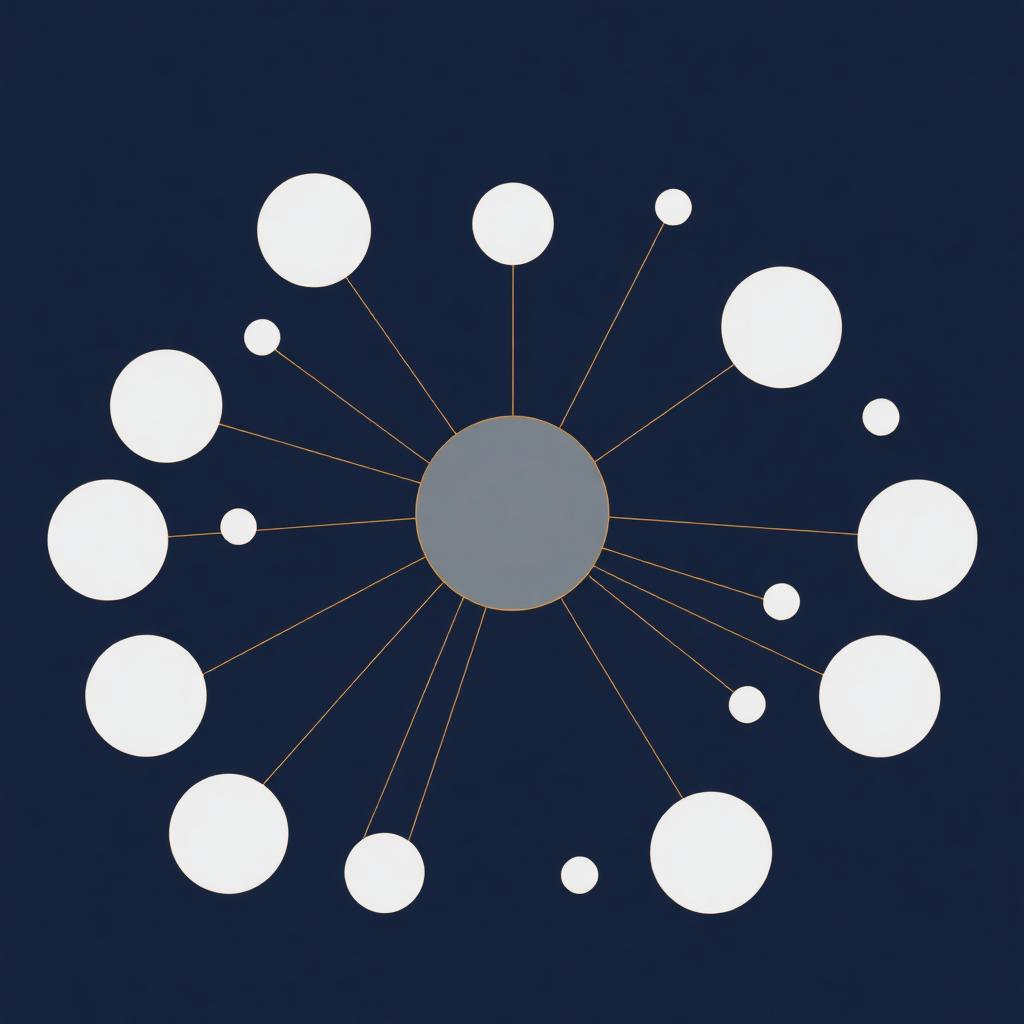 Diagrama de rede de creators conectados a uma marca central